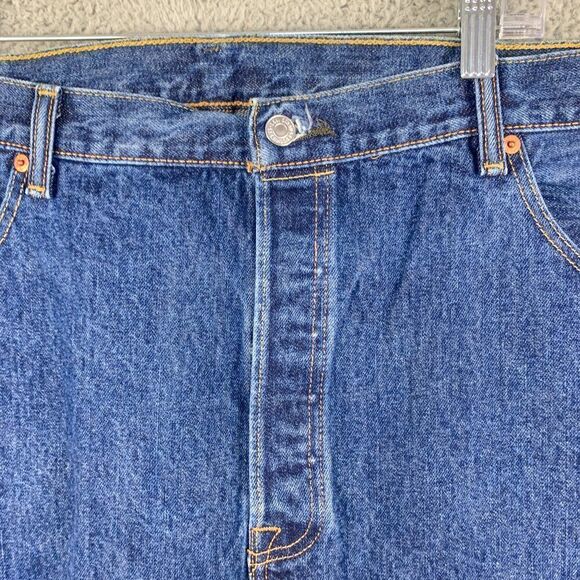 Levis 501 Jeans Mens 42 Blue Button Fly Denim Western Cowboy Outdoor Casual - Picture 5 of 15